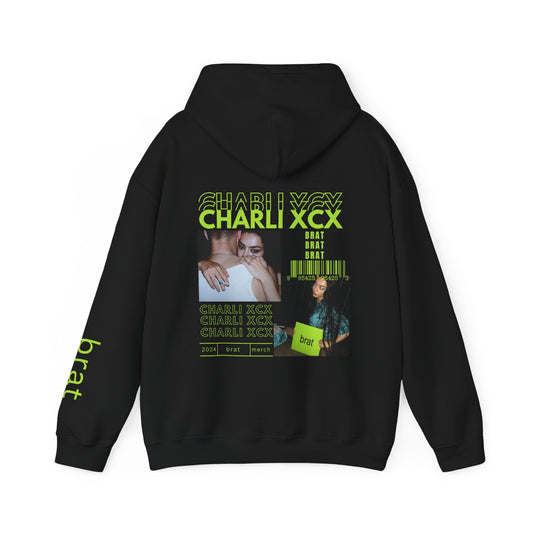 Charli XCX Brat Hoodie, Charli XCX Merch, Brat Green, 365 Party Girl, Charli XCX Tour Shirt, Club Classics, Design On Back, Y2k Inspired Hoodie - Clarity Threads