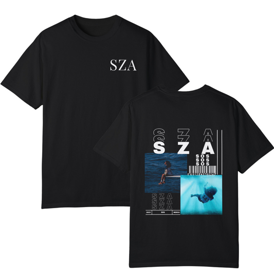 SZA Album Cover SOS Tour Oversized T Shirt SZA Merch Sza Album Cover Sza Shirt Graphic Tee Sza Kill Bill Sza SOS Tour 2023 Sza Snooze black t shirt graphic tees men vintage graphic tees Black Graphic tees Girls graphic tees Sza concert merch sza 2023