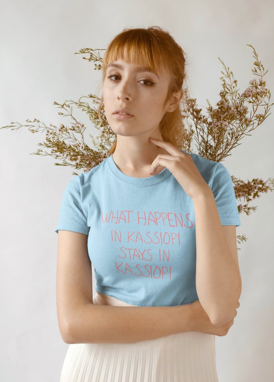 What Happens in Kassiopi stays in Kassiopi shirt, Saltburn Merch, Barry Keoghan and Jacob Elordi, Saltburn Movie, Unisex Heavy Cotton Tee T - Shirt - Clarity Threads