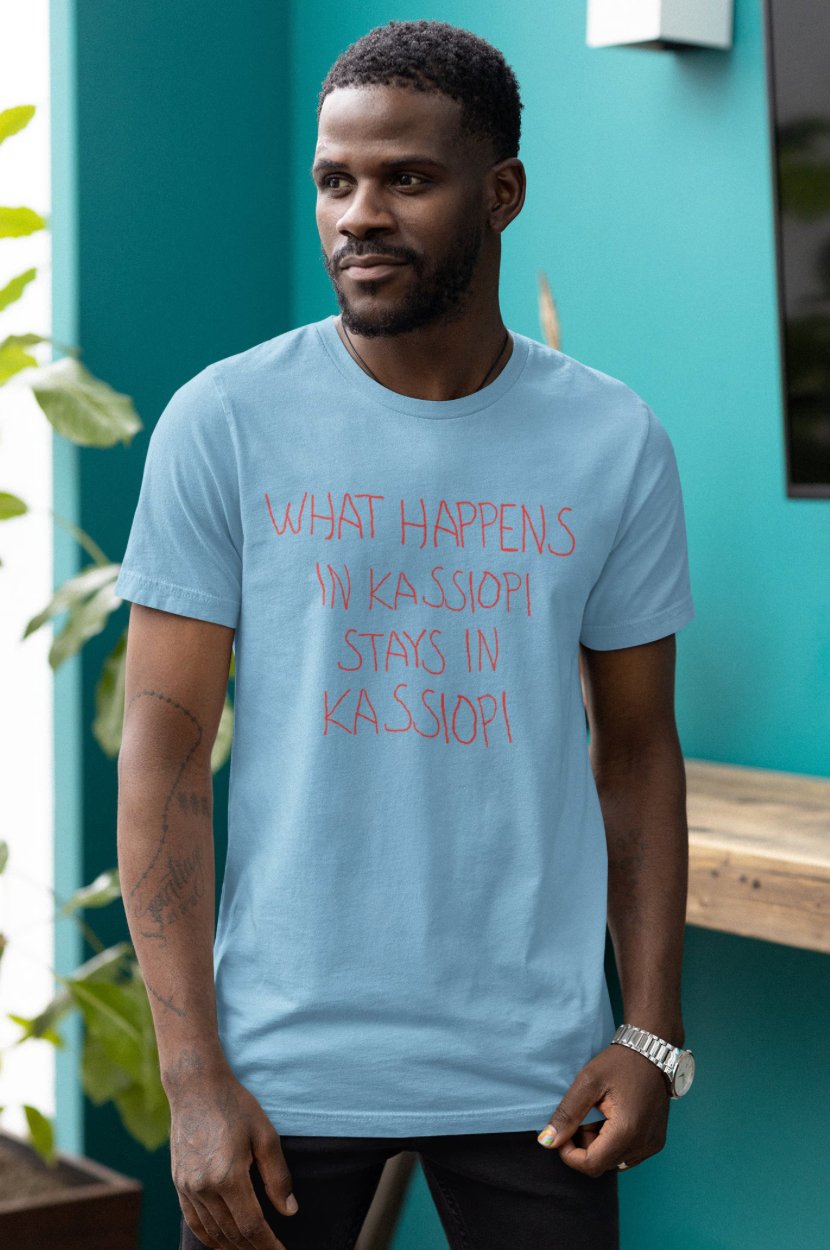 What Happens in Kassiopi stays in Kassiopi shirt, Saltburn Merch, Barry Keoghan and Jacob Elordi, Saltburn Movie, Unisex Heavy Cotton Tee T - Shirt - Clarity Threads